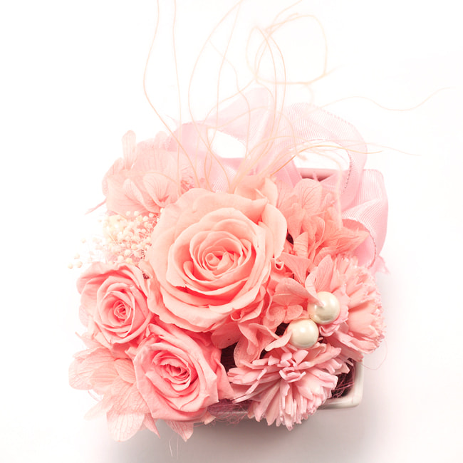 Joie! プリザーブド ピンク | 祝電商品 | 【電報サービス】VERY CARD